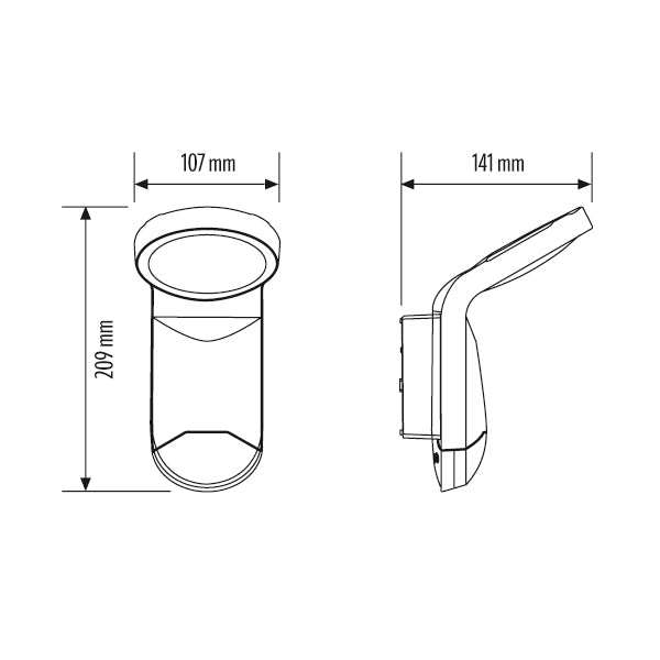 ESYLUX LED-Wandanbauleuchte 9,5W 1000lm WILMA WL 100 OP 1000 827/840 MD IP6 2700