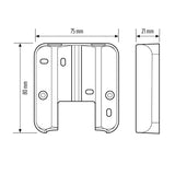 ESYLUX Eckbock anth Alu L75mm B80mm WILMA EDGE MOUNTING AN H21mm