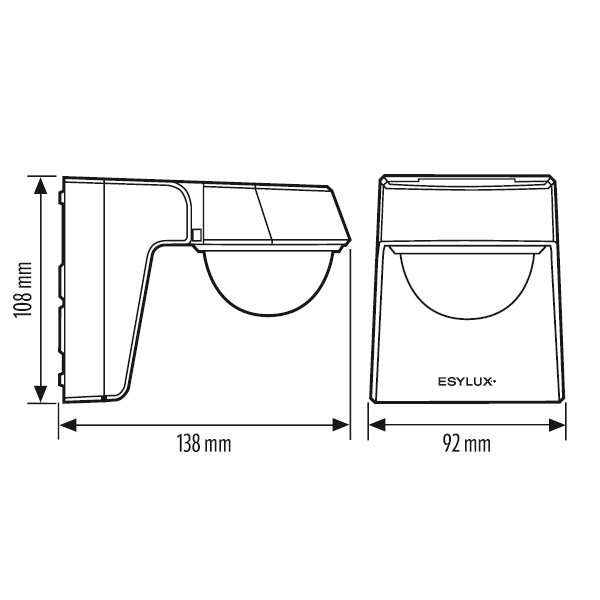 ESYLUX Bewegungsmelder 0-280° AP ws BWM Defensor MD 280° 40 IR 1C IP55 WH IP55