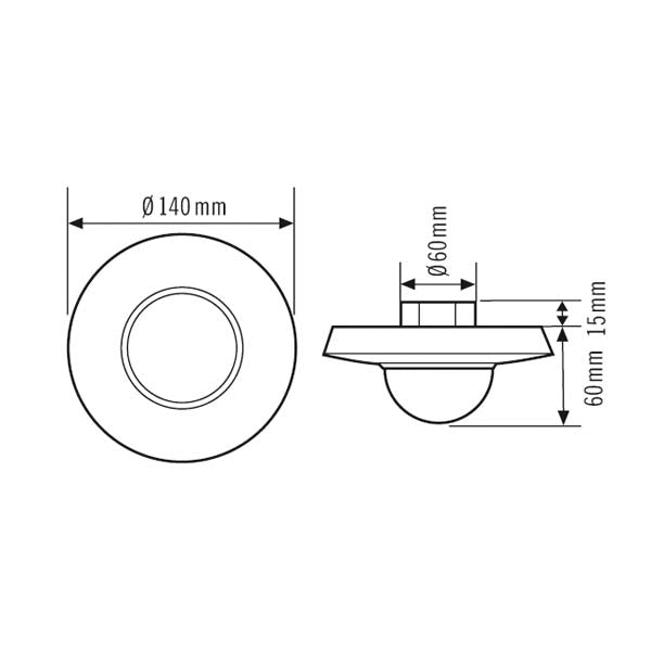 ESYLUX Bewegungsmelder 180-360° UP rws STANDARD MD 360i/24 BWM IP20 fernb