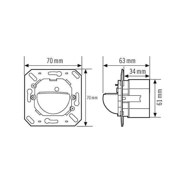 ESYLUX Präsenzmelder 180° UP ws IP20 HLK STANDARD PD 180i/R Präsenzmelder fernb