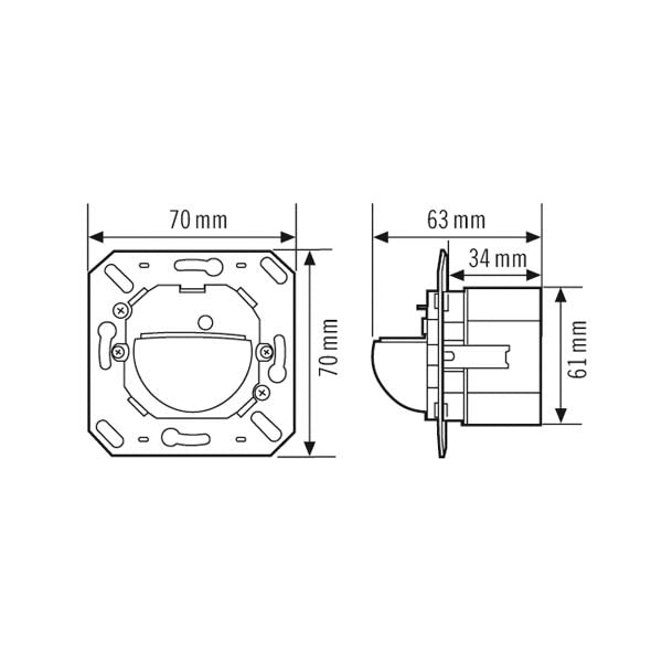 ESYLUX Präsenzmeldersensor UP 0-180° ws STANDARD MD/PD 180 Slave IP20