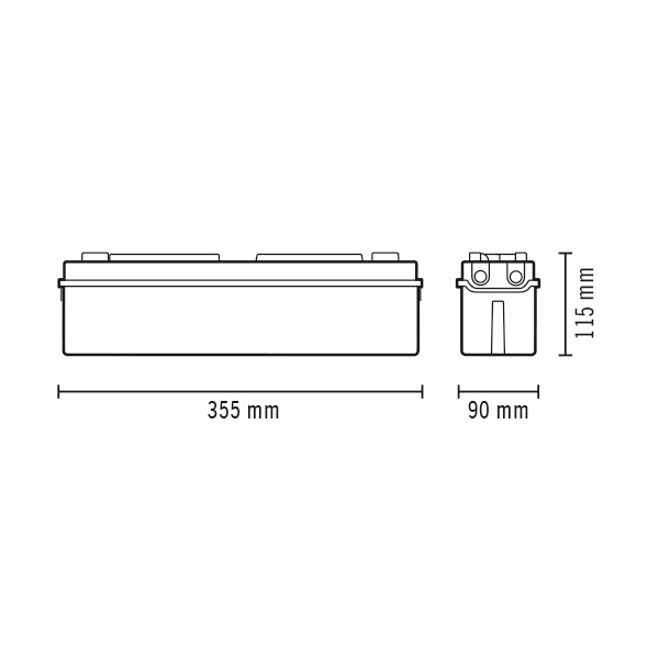 ESYLUX LED-Sicherheitsleuchte 2,3W 14m SLA EL LED 3h 14m IR SC SM Wand/Decke