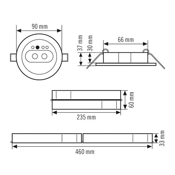 ESYLUX LED-Sicherheitsleuchte 4W 4000K SLG EL LED 3h IR RM EB auto.Selbstt