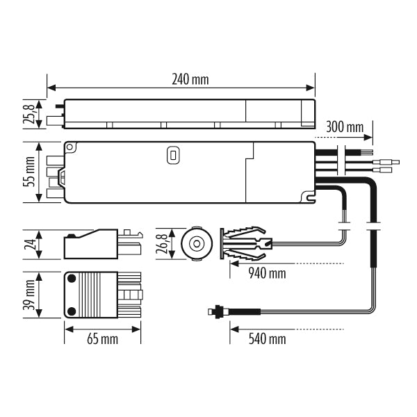 ESYLUX Notlichtbaustein 3W 3h Bereitsch EM-SET Li-Ion 5000mAh 3h LED 220-240V