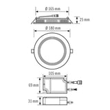 ESYLUX LED-Einbaustrahler 9,5W Konv DALI ELSA-2 DL 165 OP 110° 900 840 DALI 1LED