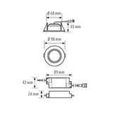 ESYLUX LED-Einbaustrahler 6,5W Konv 1LED ELSA-2 DL 68 OP 100° 500 840 WH ws ws