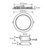 ESYLUX LED-Einbaustrahler 18W Konv 1LED ELSA-2 DL 225 OP 110° 1800 830 WH ws ws