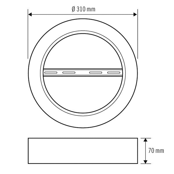 ESYLUX Aufbaurahmen ws Alu 225mm Zubehör ELSA-2 MOUNTING FRAME 225 SM WH