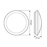 ESYLUX LED-Kunststoffleuchte 16W 3100K ALMA WCL 300 OP 1600 830 IP65 1600lm ws