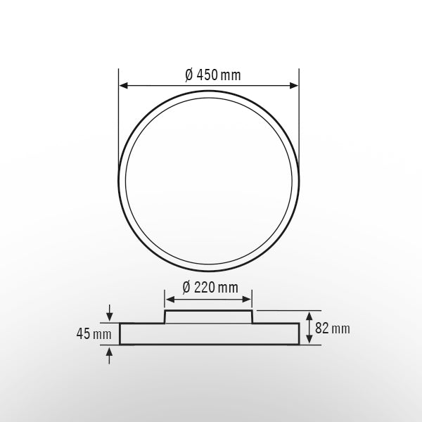 ESYLUX LED-Anbauleuchte 30W 3000K 3300lm SVENJA CL 450 DDP OP 3300 830 IP20 ws