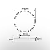 ESYLUX LED-Anbauleuchte 30W 4000K 3400lm SVENJA CL 450 DDP OP 3400 840 IP20 ws