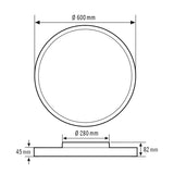 ESYLUX LED-Anbauleuchte 47W 3000K 5600lm SVENJA CL 600 DDP OP 5600 830 IP20 ws