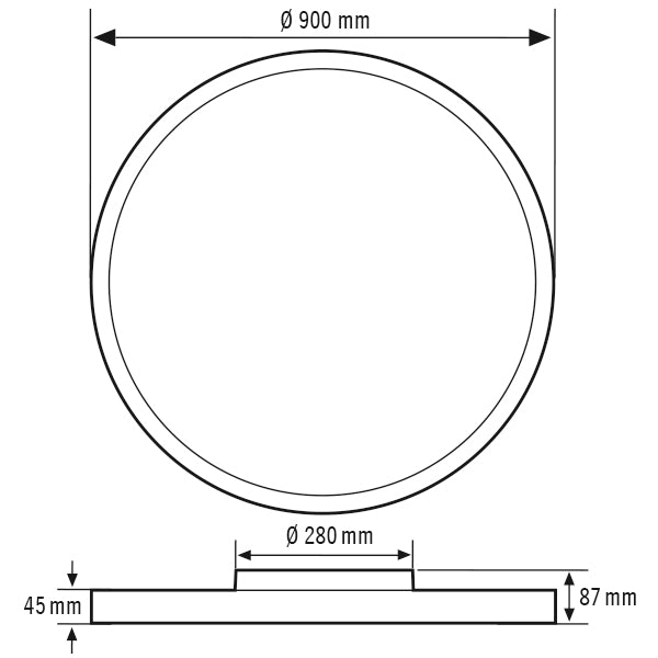 ESYLUX LED-Anbauleuchte 80W 4000K 9600lm SVENJA CL 900 DDP OP 9600 840 IP20 ws
