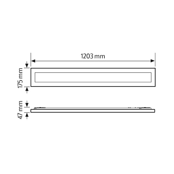 ESYLUX LED-Deckenanbauleuchte 41,9W ws LENJA CL 1200 DDP OP 8TW IP44 DALI- 2700