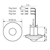 ESYLUX Präsenzmelder 0-360° UP ws IP20 Compact PD-C 360i/8 DUO DALI WAGO WINSTA