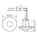 ESYLUX Präsenzmelder 0-360° UP ws IP20 Compact PD-C 360i/8 WAGO WINSTA CodeA Pr