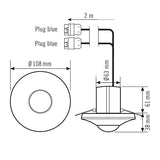 ESYLUX Präsenzmelder 0-360° UP ws IP20 Compact PD-C 360i/8 DUO DALI WAGO WINSTA