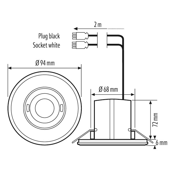 ESYLUX Bewegungsmelder 0-360° UP ws BWM FLAT MD- 360i/8 RW WAGO WINSTA CodeA IP2