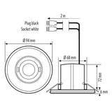 ESYLUX Bewegungsmelder 0-360° UP ws BWM FLAT MD- 360i/8 RW WAGO WINSTA CodeA IP2