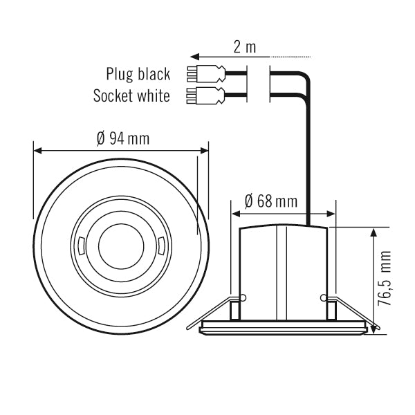 ESYLUX Präsenzmelder 0-360° UP ws IP20 FLAT PD- 360i/8 RW WAGO WINSTA CodeA Prä