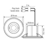 ESYLUX Präsenzmelder 0-360° UP ws IP20 FLAT PD- 360i/8 RW WAGO WINSTA CodeA Prä