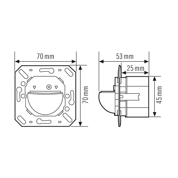 ESYLUX Präsenzmelder-Bus KNX UP 90-180° Compact PD-C 180i KNX ws 1,1m