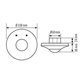 ESYLUX Präsenzmelder-Bus KNX UP v360° ws ATMO PD- 360i/8 A KNX 360° 3m