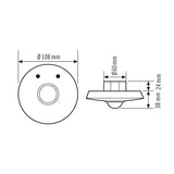 ESYLUX Präsenzmelder-Bus KNX UP v0-360° ATMO PD- 360i/8 T KNX ws 3m