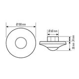 ESYLUX Präsenzmelder-Bus DALI UP opal 3m Compact PD-C 360i/8 DUO DALI v90-180°