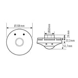 ESYLUX Präsenzmelder-Bus KNX UP v53-106° PD-ATMO 360i/8 O AUX 30V KNX 180-360°