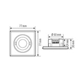 ESYLUX Bewegungsmelder 180-360° UP sw FLAT MD- 360i/8 SQUARE BLACK BWM IP20
