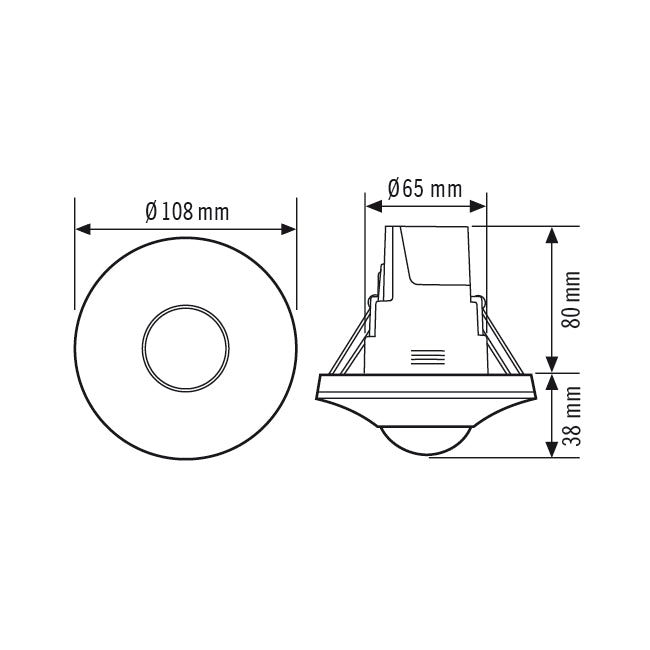 ESYLUX Präsenzmelder-Bus DALI UP sw 3m PD-C 360bt/8 APC10 PS plus DALI-2 B v53-