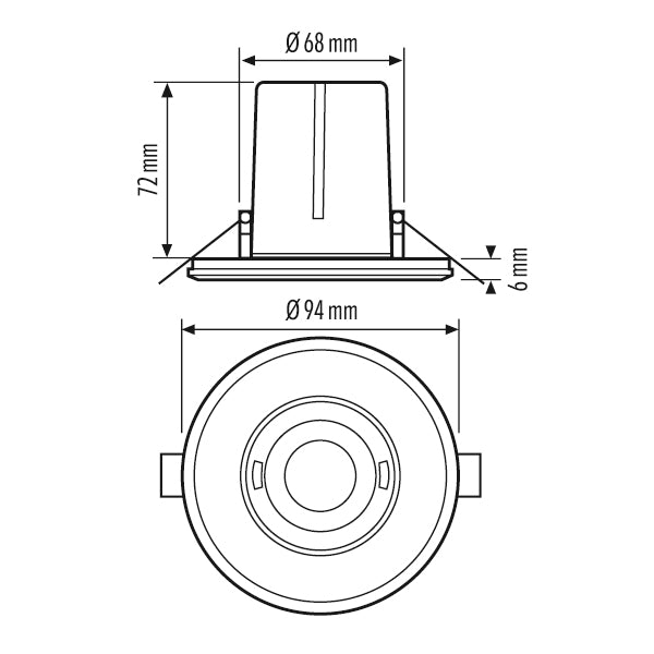ESYLUX Bewegungsmelder 180-360° UP ws FLAT MD--E 360i/8 ROUND WHITE BWM IP40