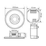 ESYLUX Präsenzmelder-Bus DALI UP v0-180° FLAT PD- 360i/8 ROUND WHITE DALI SET 180