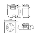 ESYLUX Präsenzmelder-Bus DALI UP v0-180° FLAT PD- 360i/8 SQUARE WHITE DALI SE 180