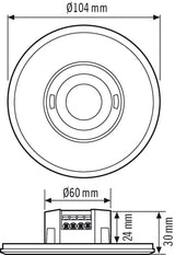 ESYLUX Präsenzmelder 180-360° UP sw IP20 PD-FLAT 360i/8 LARGE ROUND BK Präsenzmel