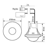ESYLUX Präsenzmelder-Bus DALI UP ws 3m PD-C 360bt/24 APC10 PS plus DALI-2 v76-1