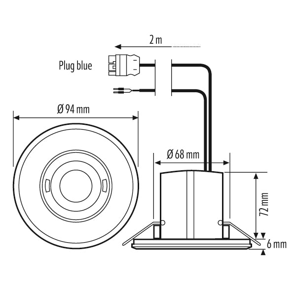 ESYLUX Präsenzmelder-Bus DALI UP ws 2,5m PD-FLAT 360/8 RW BMS DALI-2 WINSTA v58-1