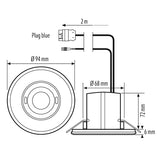 ESYLUX Präsenzmelder-Bus DALI UP ws 2,5m PD-FLAT 360/8 RW BMS DALI-2 WINSTA v58-1