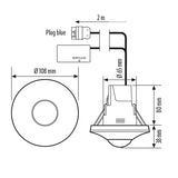 ESYLUX Präsenzmelder-Bus DALI UP ws 3m PD-C 360bt/8 APC30 HCL PS plus DALI v53-