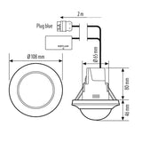 ESYLUX Präsenzmelder-Bus DALI UP ws 3m PD-C 360bt/24 APC30 HCL PS plus DAL v76-