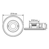ESYLUX Präsenzmelder-Bus KNX UP v0-180° FLAT PD- 360i/8 ROUND WHITE KNX 0-360°