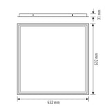 ESYLUX Einbaurahmen ws Alu L632mm B632mm JUNA MOUNTING FRAME 600 FM WH H31mm
