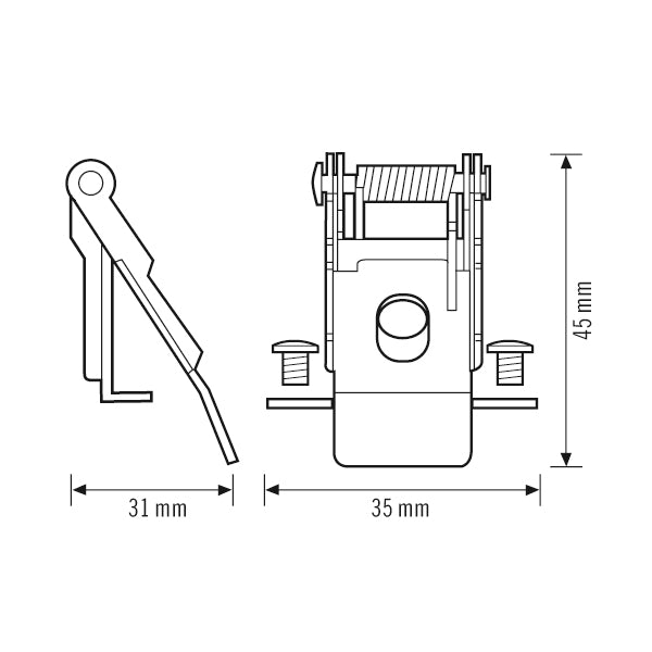 ESYLUX Befestigungsset si ST L45mm B35mm JUNA MOUNTING CLIPS SET RM H31mm