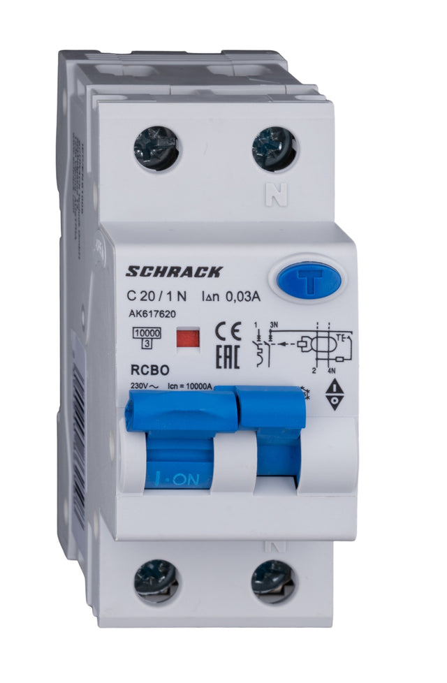 Foto: FI/LS-Schalter 1+N, AMPARO, 10kA, C 20A, 30mA, Typ A