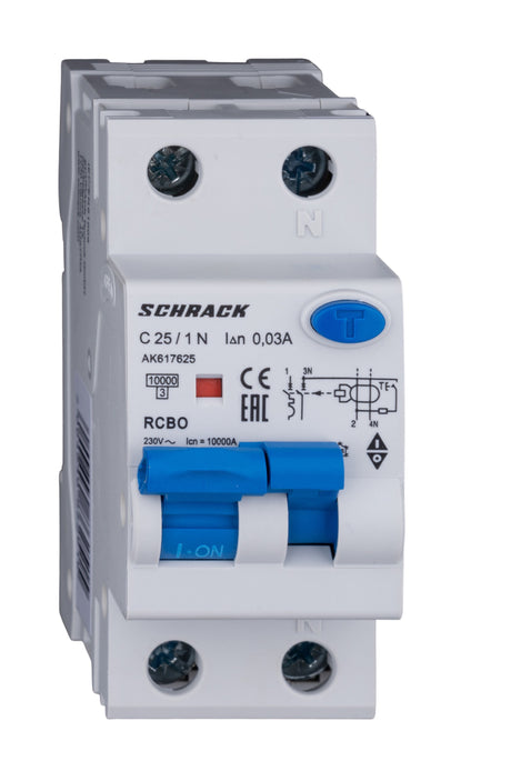 Foto: FI/LS-Schalter 1+N, AMPARO, 10kA, C 25A, 30mA, Typ A