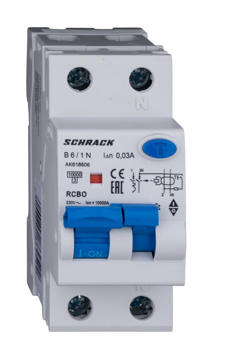 Foto: FI/LS-Schalter 1+N, AMPARO, 10kA, B 6A, 30mA, Typ A