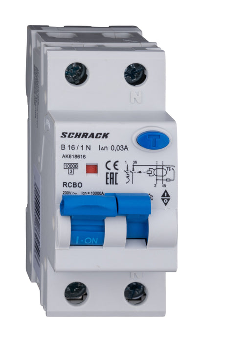 Foto: FI/LS-Schalter 1+N, AMPARO, 10kA, B 16A, 30mA, Typ A