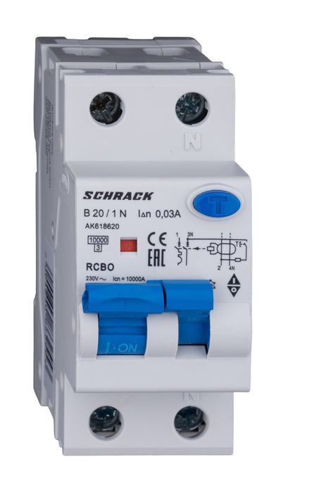 Foto: FI/LS-Schalter 1+N, AMPARO, 10kA, B 20A, 30mA, Typ A